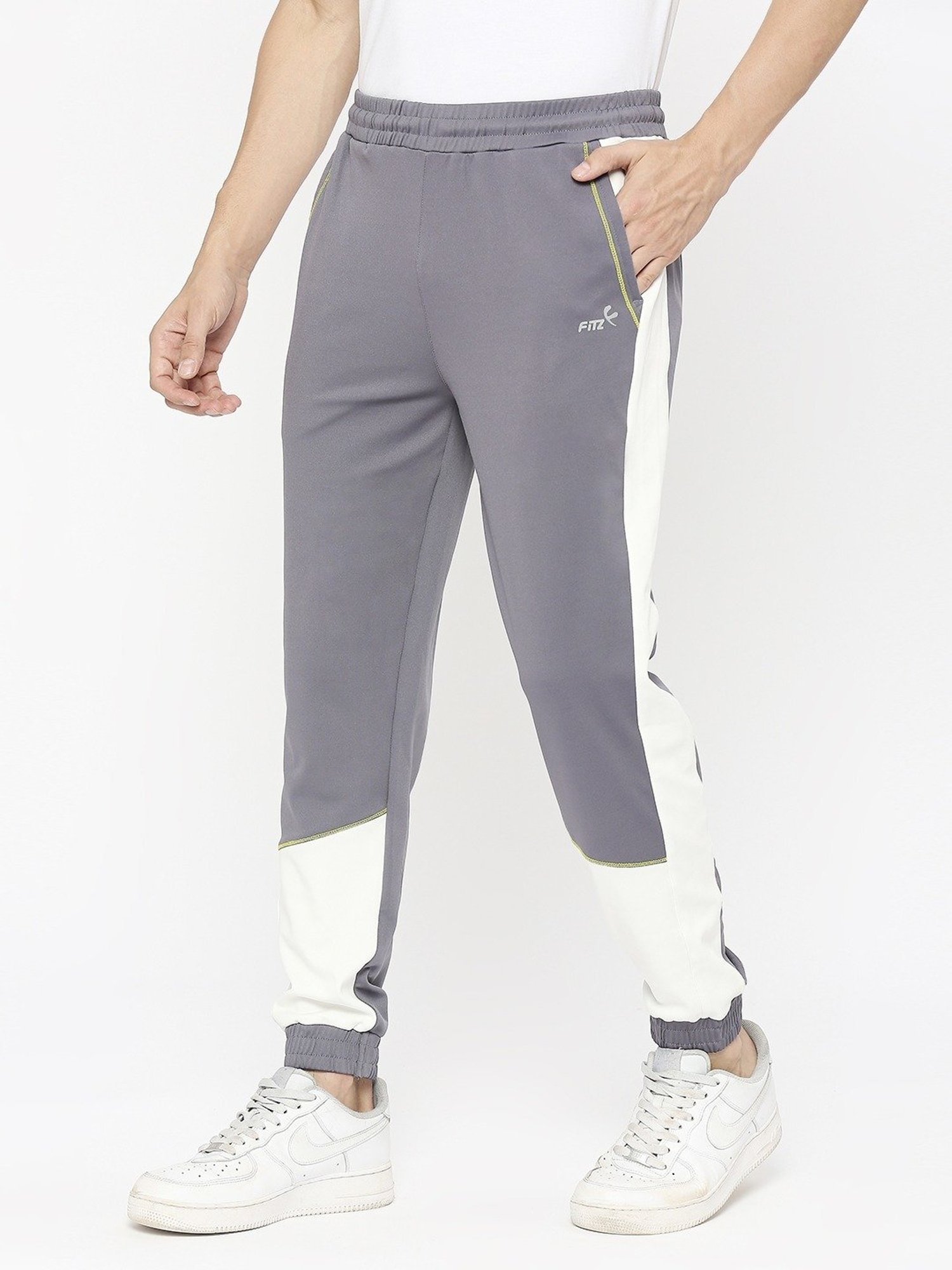 Fitz Charcoal Slim Fit Colour Block Joggers