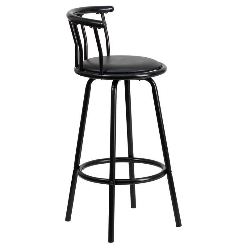 Metal Crown Back Barstool Black - Riverstone Furniture Collection