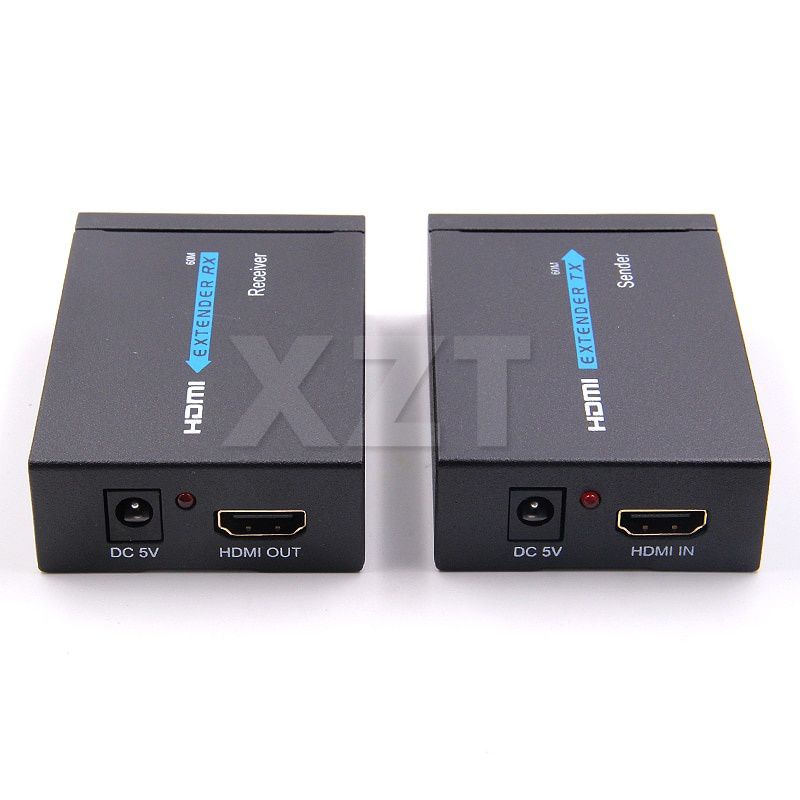 Newest 60M HDMI Extender 1080p 3D HDMI Transmitter Receiver over Cat 5e/6 RJ45 Ethernet Converter US EU Plug