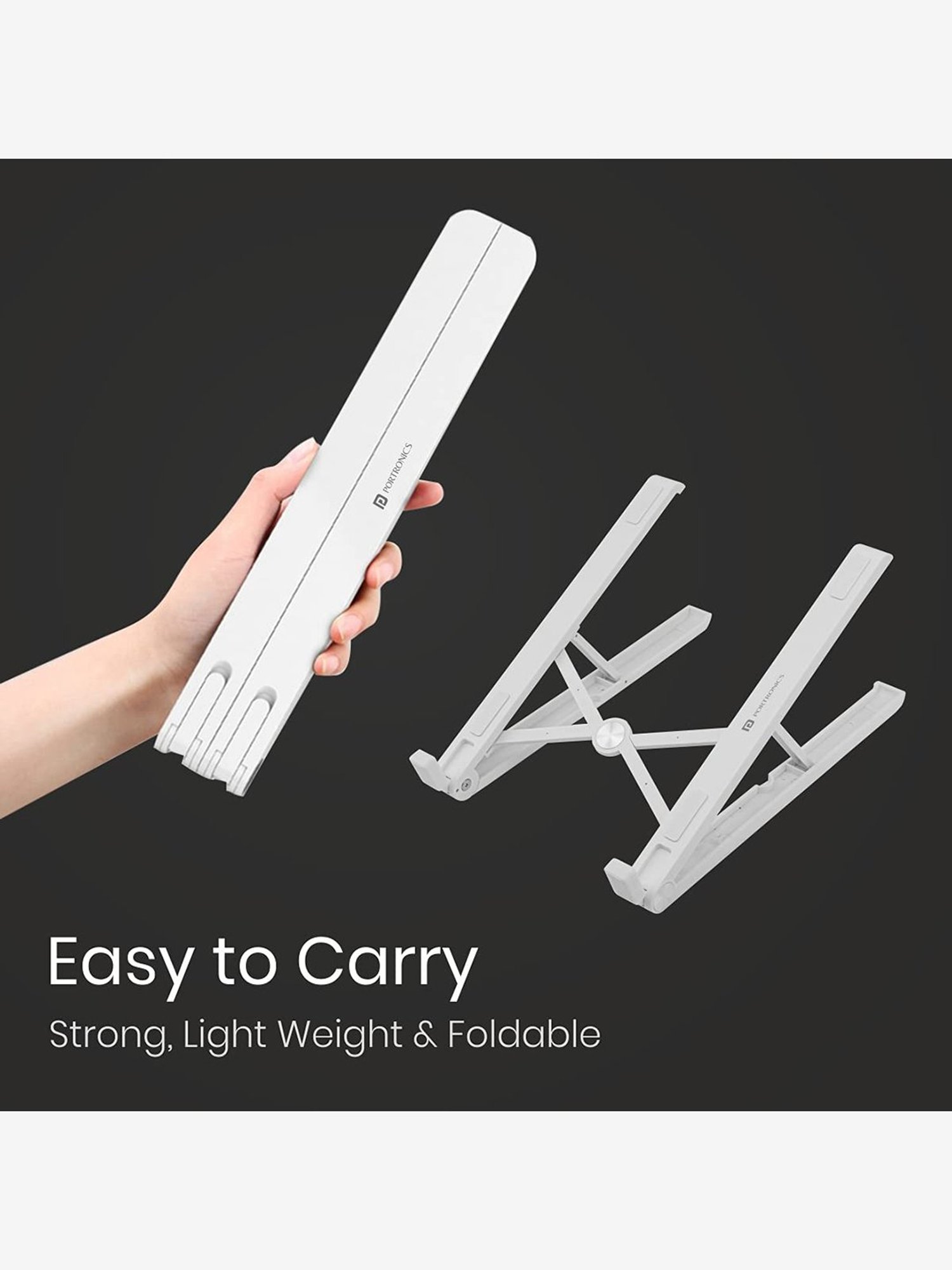 Portronics My Buddy Flip POR-1309 Portable Laptop Stand (White)