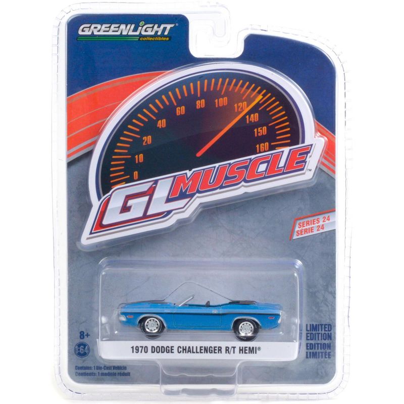 1970 Dodge Challenger R/T HEMI Convertible B5 Blue "Greenlight Muscle" Series 24 1/64 Diecast Model Car by Greenlight
