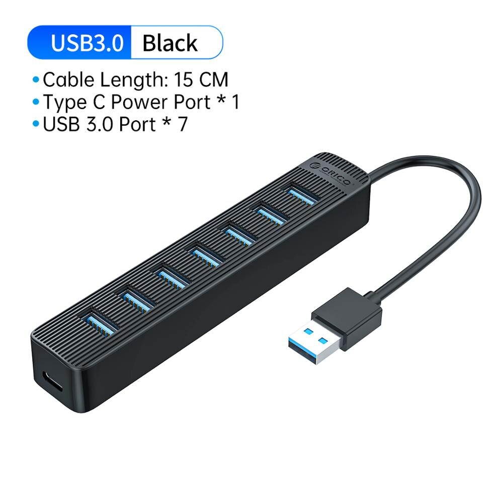 4/7 Port USB 3.0 HUB With Type C Power Supply Port For PC Laptop Computer Accessories ABS USB Splitter USB3.0 OTG Adapter