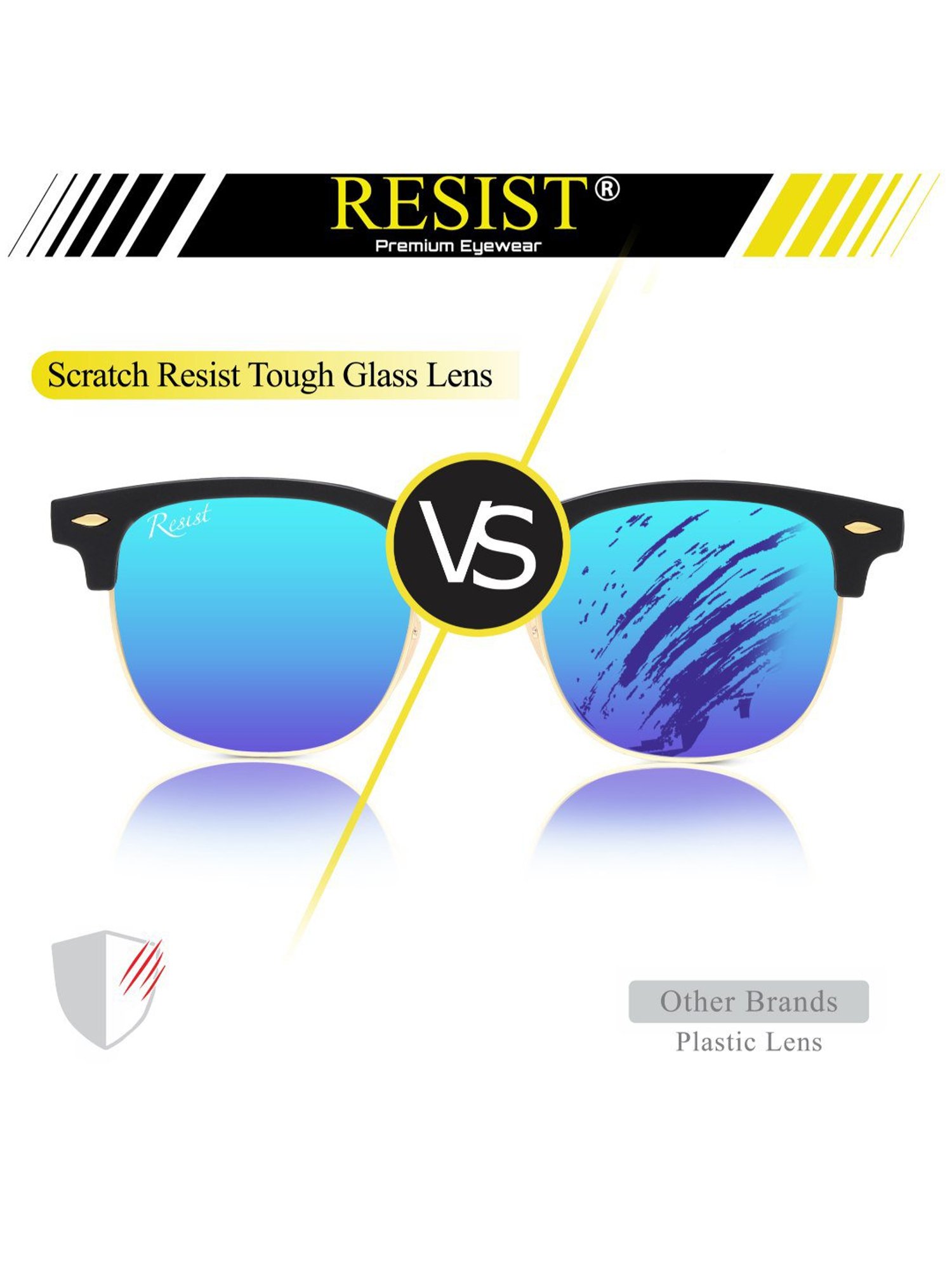 Resist Eyewear Blue Clubmaster Unisex Sunglasses