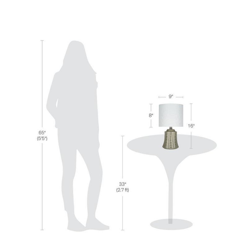 16" Ceramic Accent Lamp Gray (Includes LED Light Bulb) - Cresswell Lighting