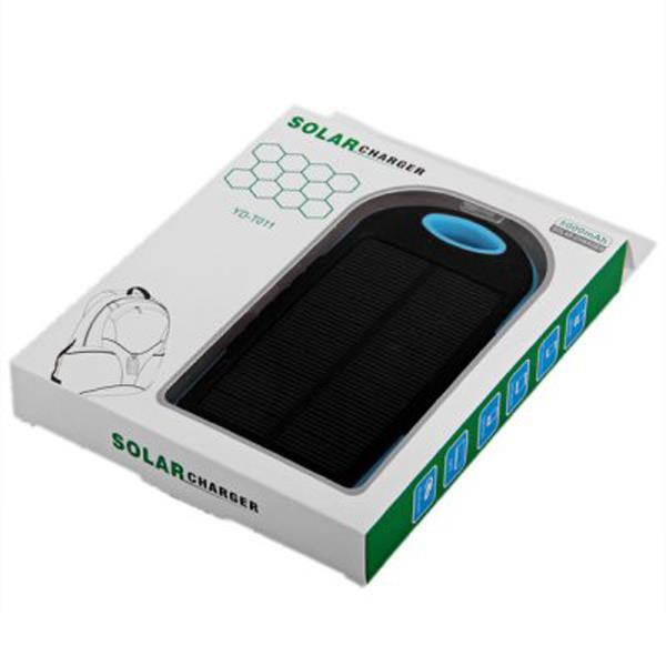 YD-T011 5000mAh Water-proof Solar Charger Mobile Power Bank with Carabiner For iPhone 4 / 4S / 5 / 5S / 5C iPod iPad Samsung Galaxy S4 I9500 / N9200 (Note3) / Note2 N7100 Tablet HTC MOTO