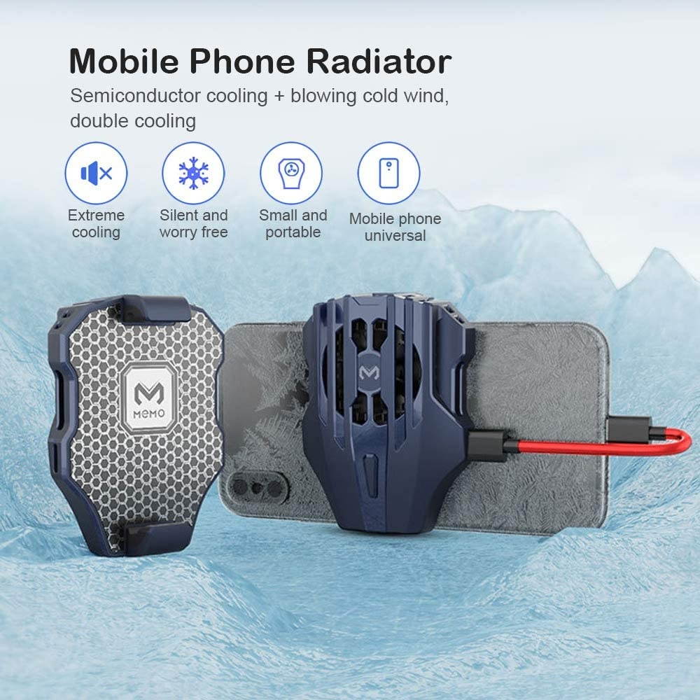 IVY Semiconductor Refrigeration Phone Cooling Fan [Upgraded Version] for Android iOS Game Radiator Portable - Blue