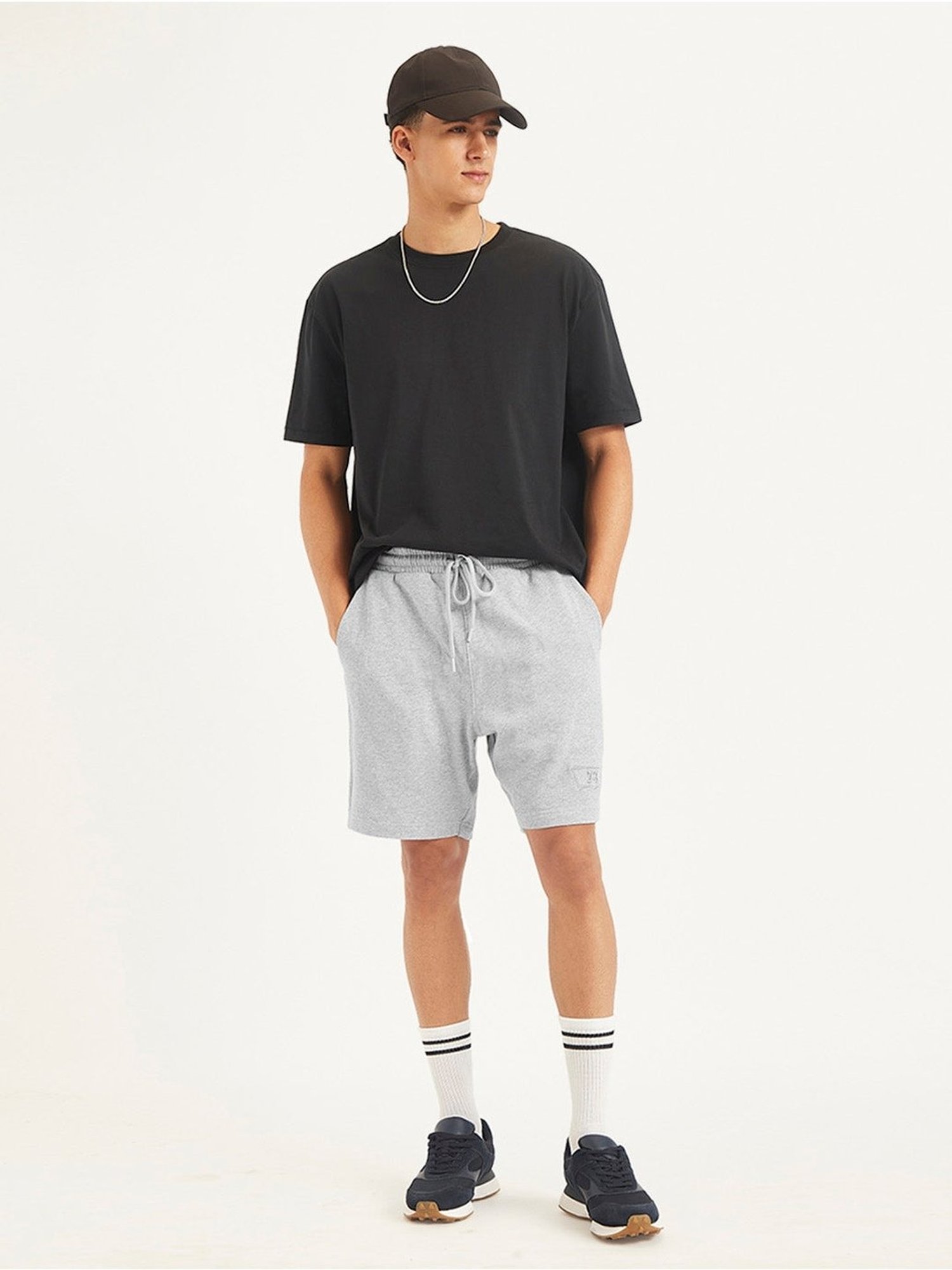 Levi's Light Grey Cotton Regular Fit Shorts
