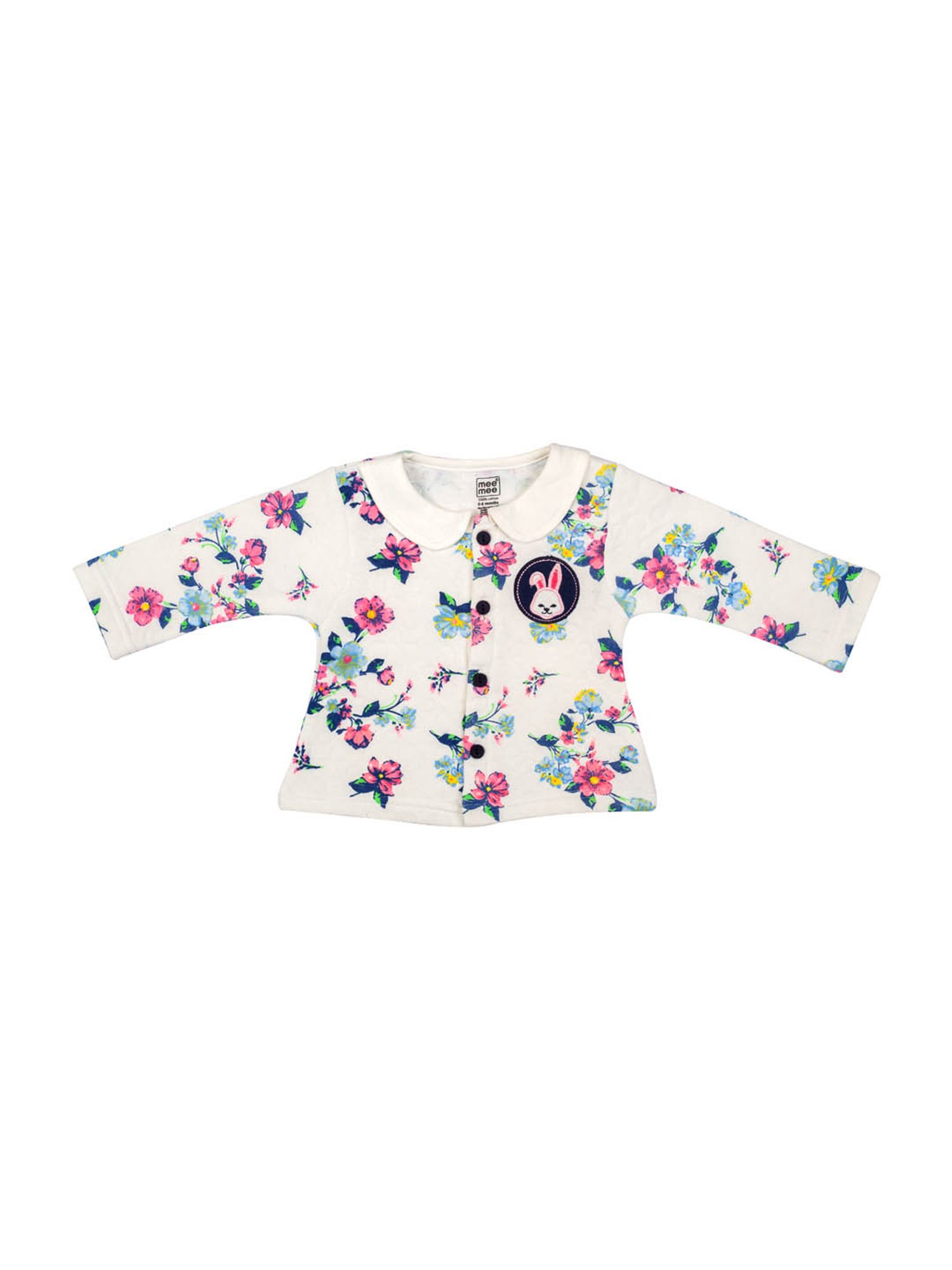 Mee Mee Kids White & Navy Floral Print Top with Pants