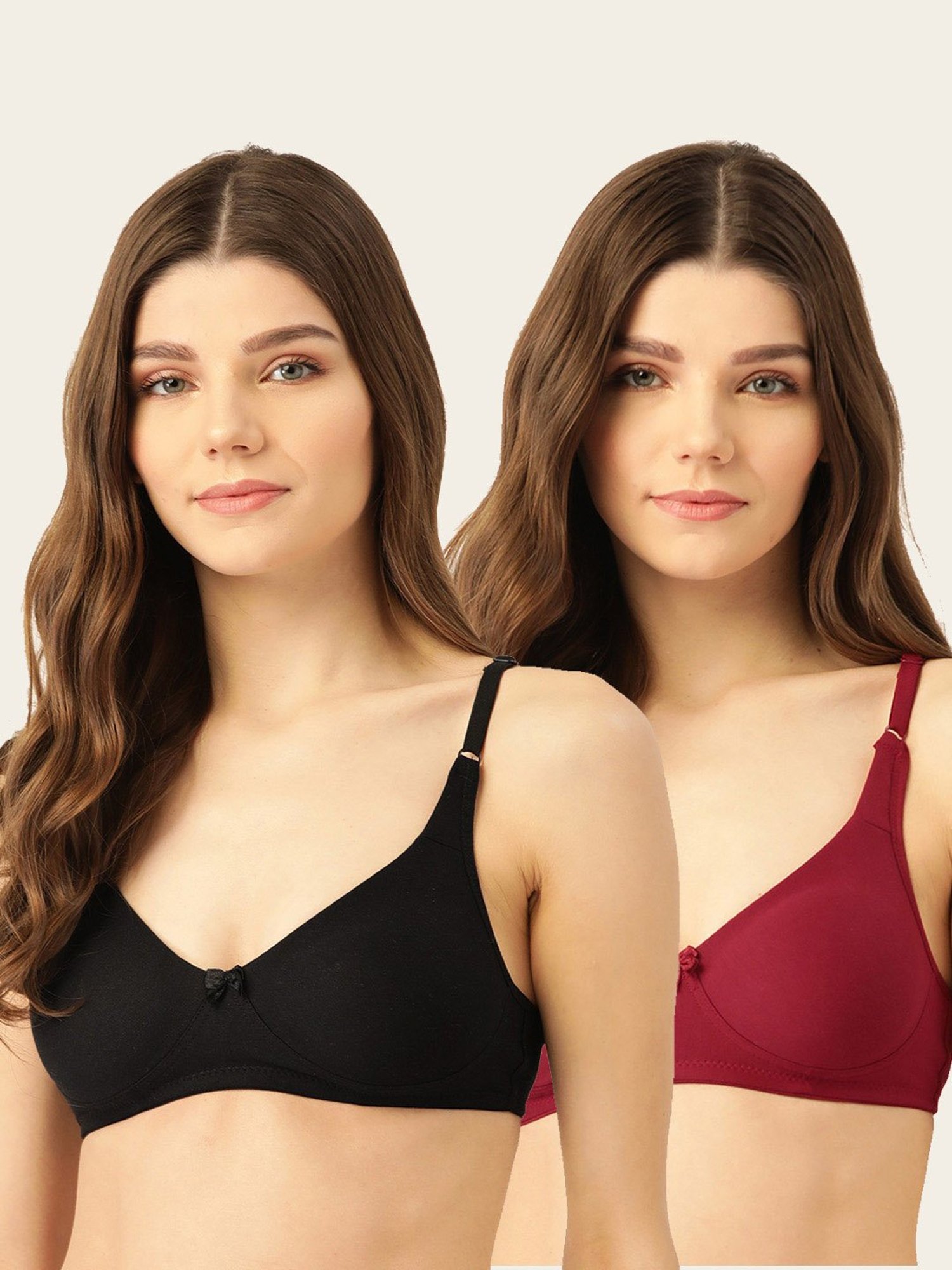 Lady Lyka Multicolor Non Wired Non Padded T-Shirt Bra (Pack Of 2)