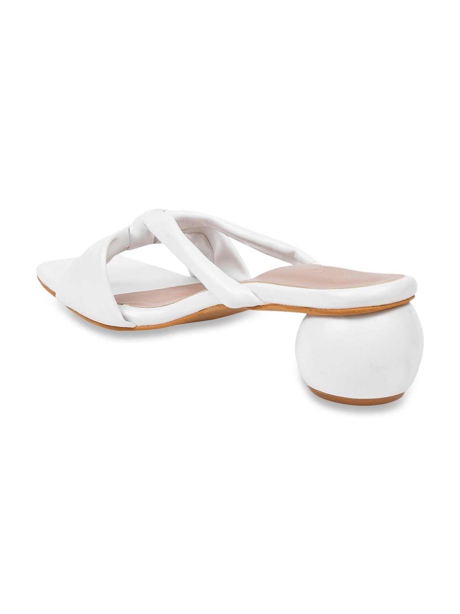 The White Pole Women's White Casual Sandals