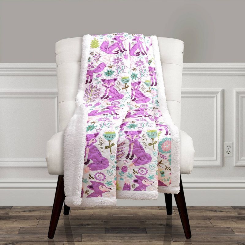 50"x60" Pixie Fox Throw Purple - Lush Décor