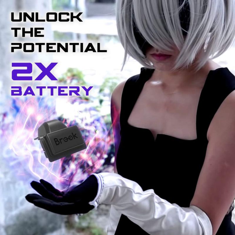 Brook Xbox One Adapter, X One Wireless Rechargeable 2X Battery Extra XL Converter for Xbox One Controller Support Switch PS4 PC iOS Motion Control Turbo Remap Black