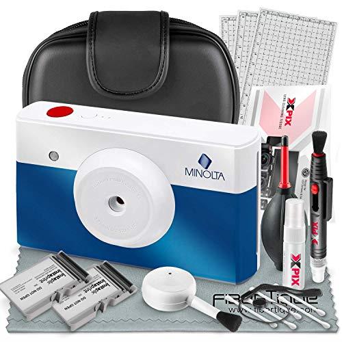 Minolta Instapix Print Digital Camera with Printer (Blue) + Cartridge + Deluxe Accessory Bundle