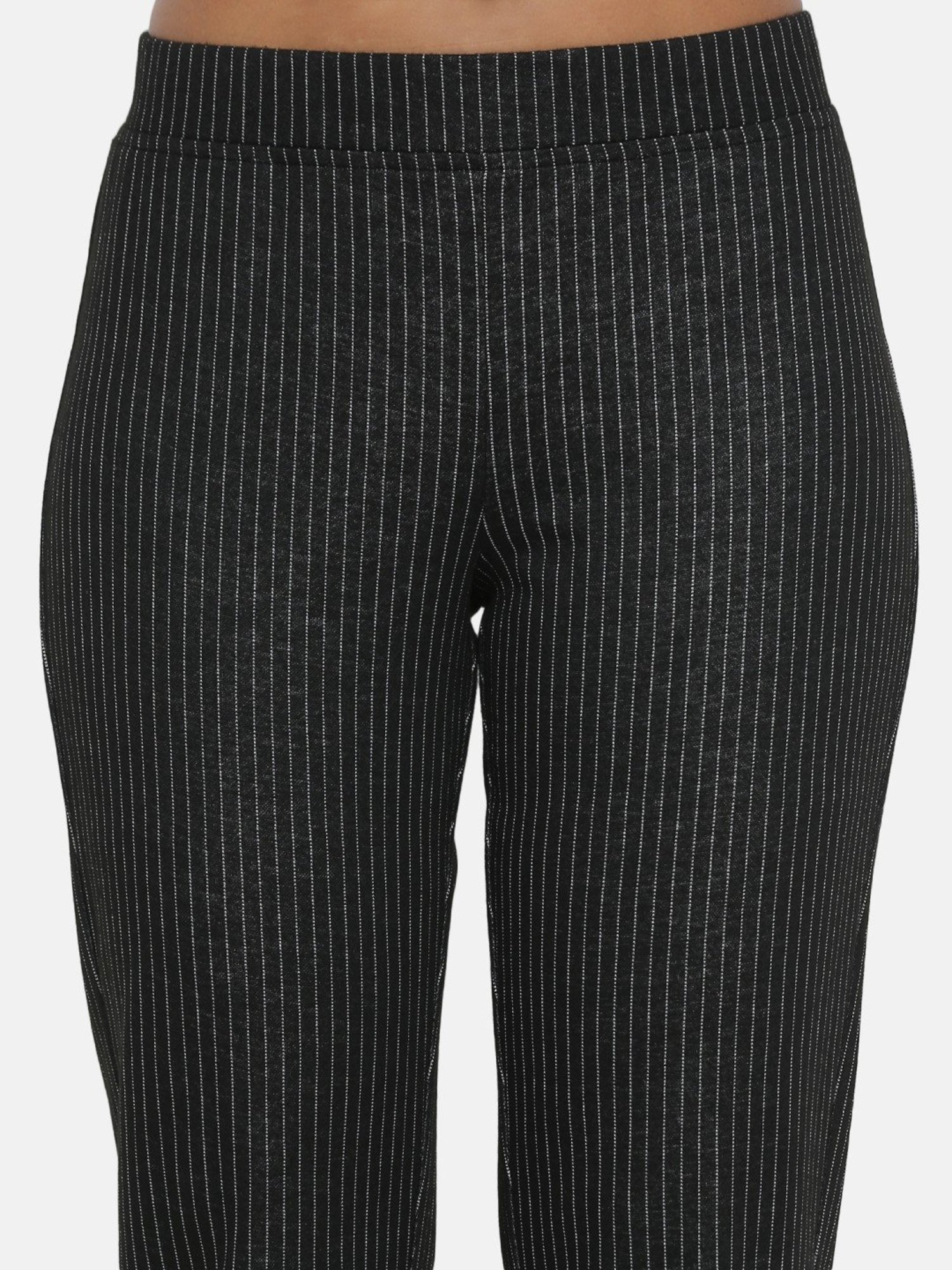 Office & You Black Striped Trousers