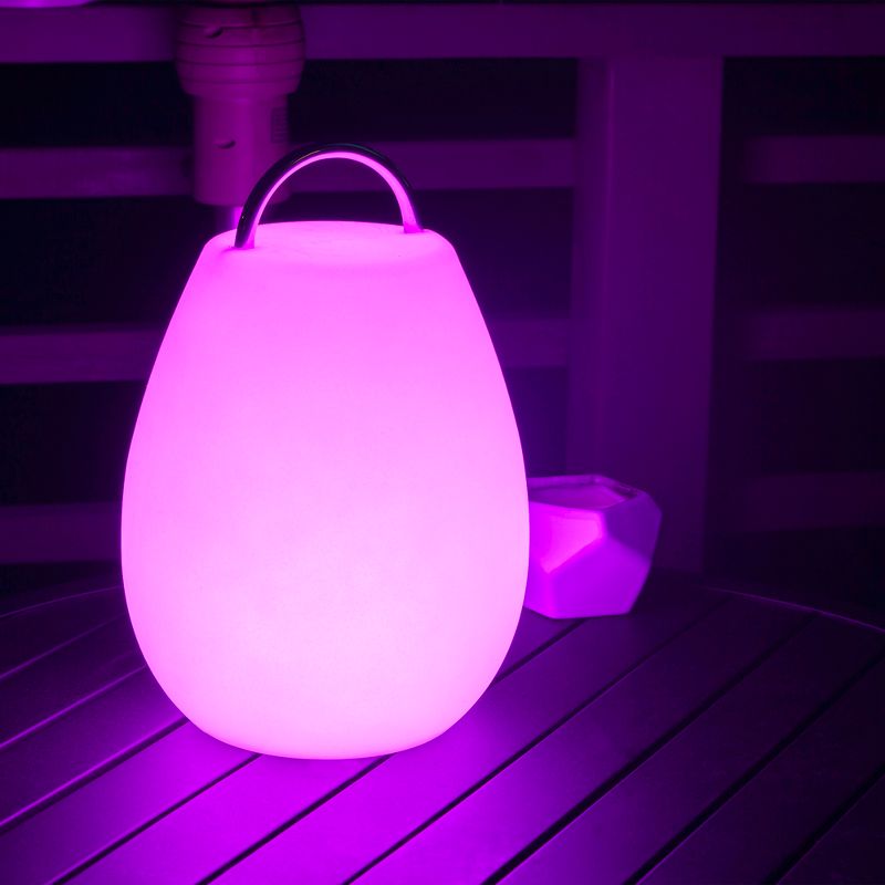 8" LED Solar Portable Outdoor Lantern with Flame - Techko Kobot