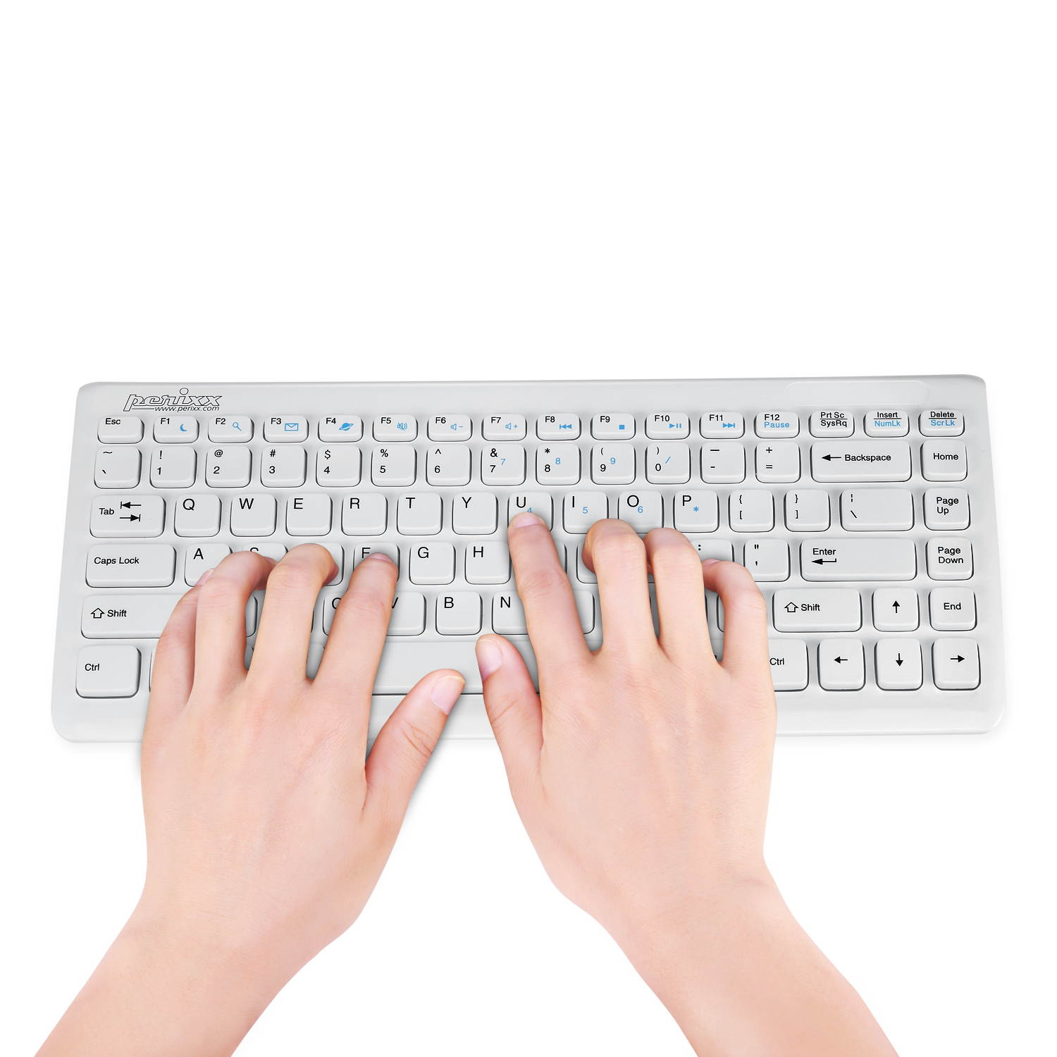 Perixx PERIDUO-712 Wireless Mini Keyboard and Mouse Set, Portable Compact Size 13 Multimedia Hot Keys Keyboard and 1000 DPI Optical Mouse Combo, Black, US Layout