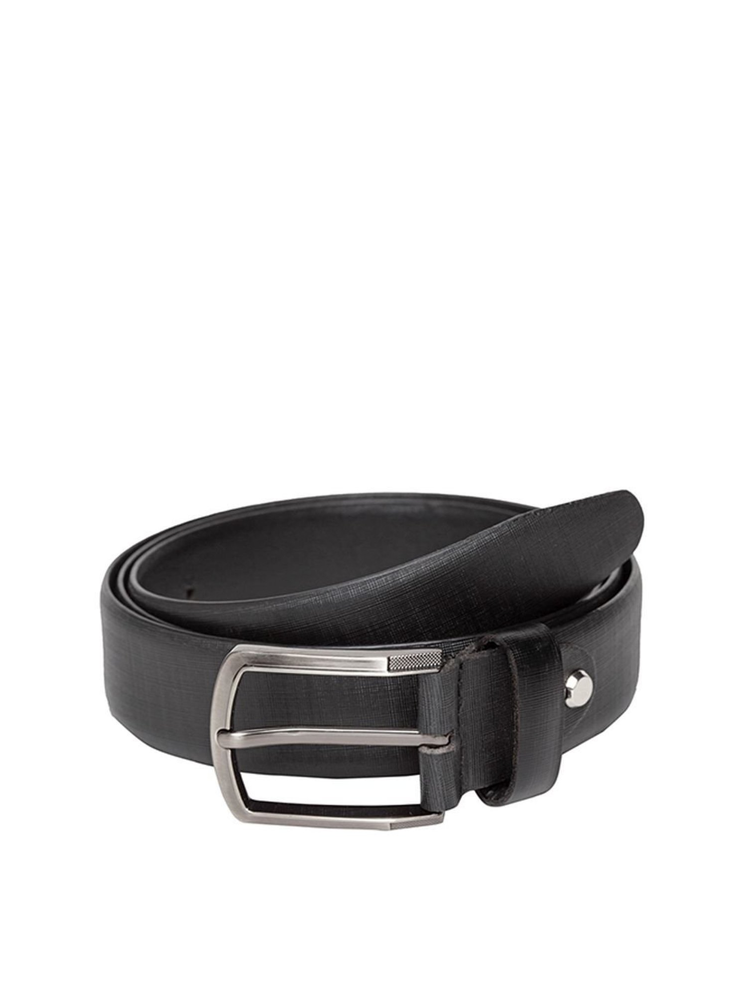 Teakwood Leathers Black Solid Leather Narrow Belt