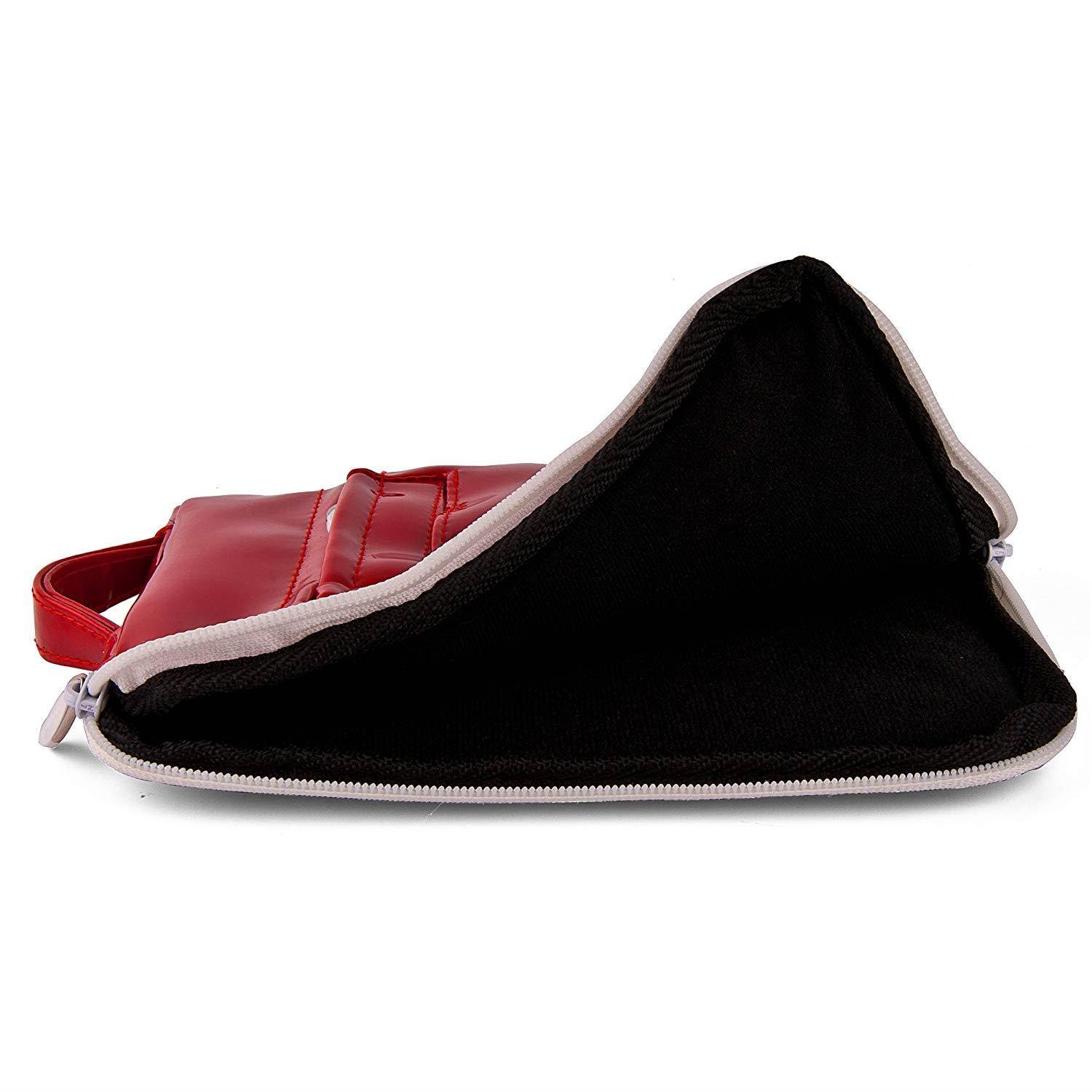 VanGoddy Glossed Red Padded Tablet Sleeve Carrying Case with Multi-Angle Stand for RCA 7 Mercury II, 8 Apollo II, 7 Voyager Pro, 7 Voyager II, 7 Mercury Pro, Voyager III