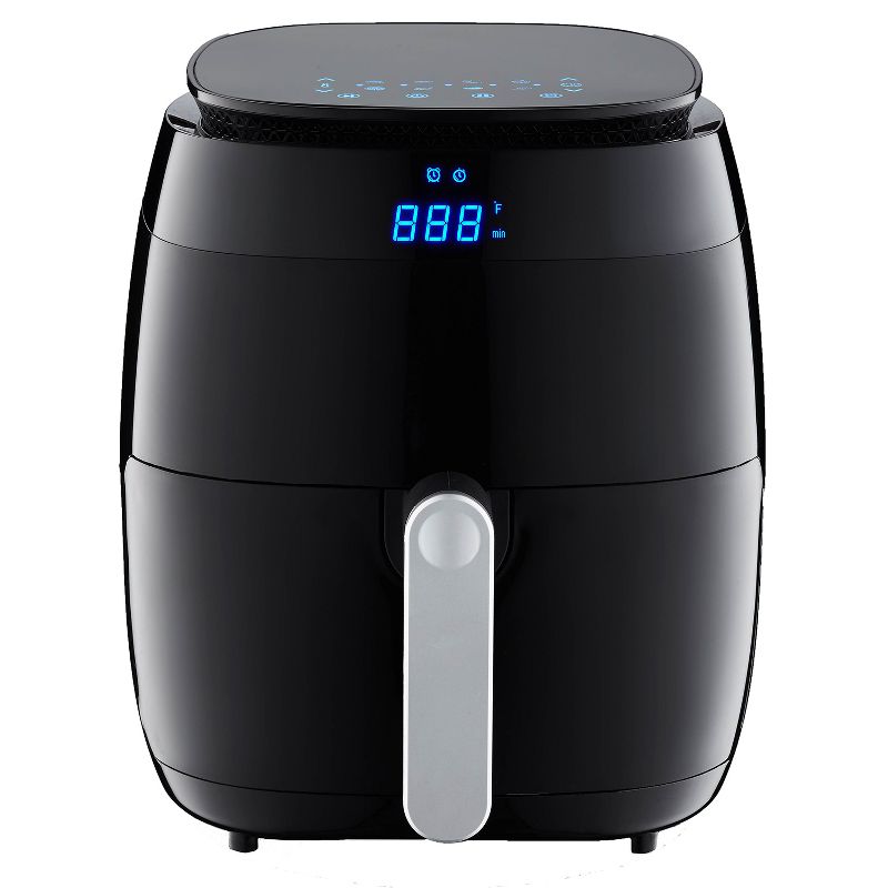 GoWISE USA GW22821-S 1500 Watt 5 Quart Digital Touchscreen Countertop Air Fryer with 8 Preset, Black