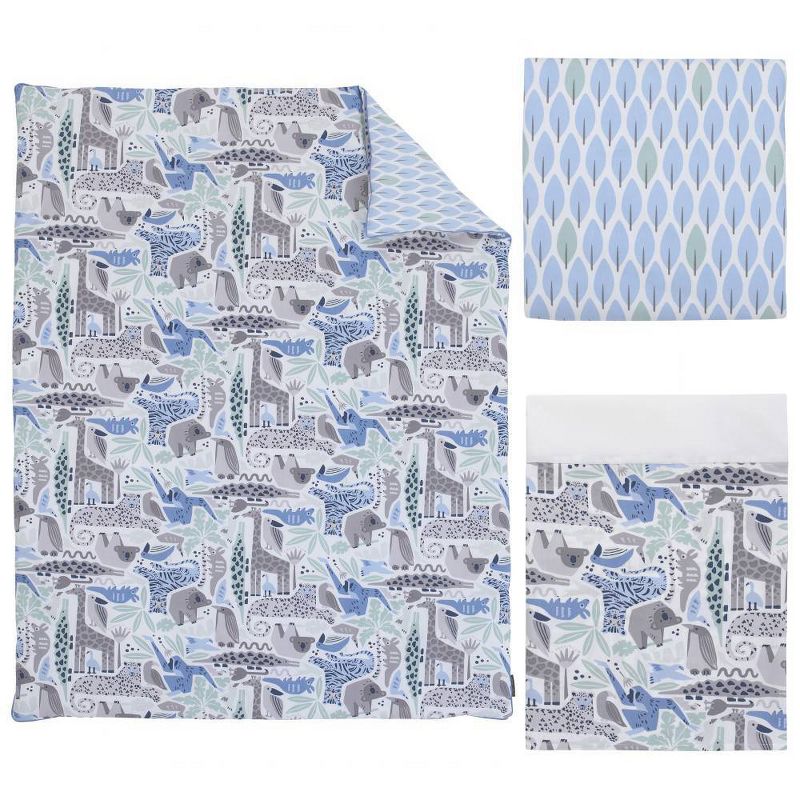 NoJo Dwellstudio Safari Skies Animal Jungle Crib Bedding Set - 3pc