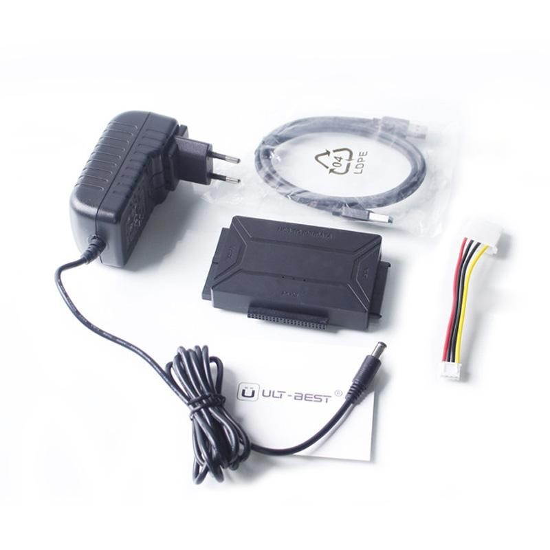 ULT-BEST USB 3.0 to SATA 2.5 3.5 inch IDE HDD SSD Hard Drive Converter Cable Adapter EU Plug -