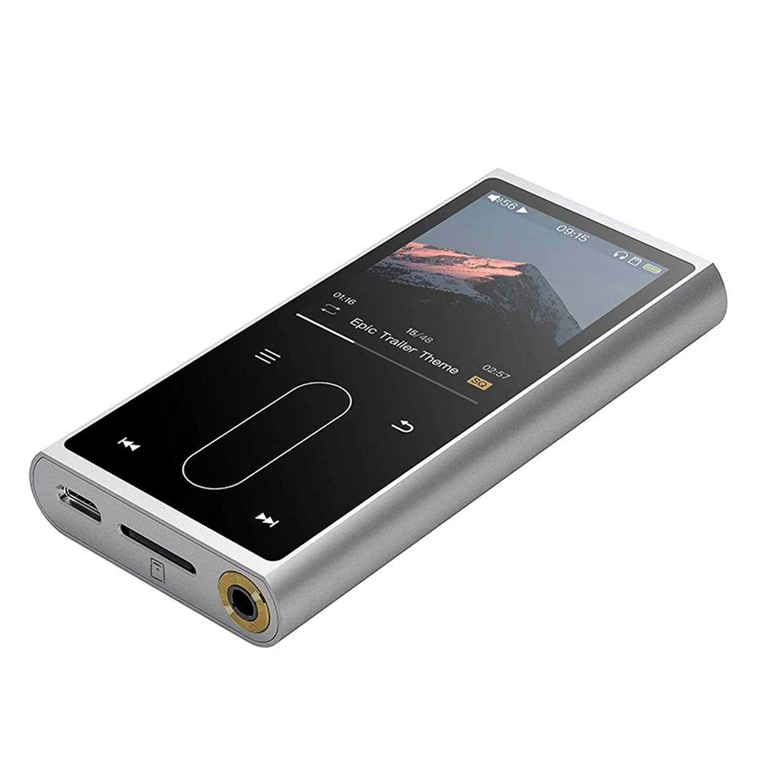 FiiO M3K HiFi Metal Shell MP3 Player with Digital Voice Recorder,24 Hours Playback and Expandable Up to 512GB with Independent Lock & Volume Control,Silver