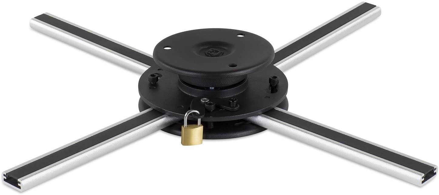 Mount-It! Flush Ceiling Projector Mount with Security Lock, Universal Fit, Low-Profile & Anti-Theft Lockable Bracket with Full Motion Adjustment, 44 Lbs Capacity (MI-609)