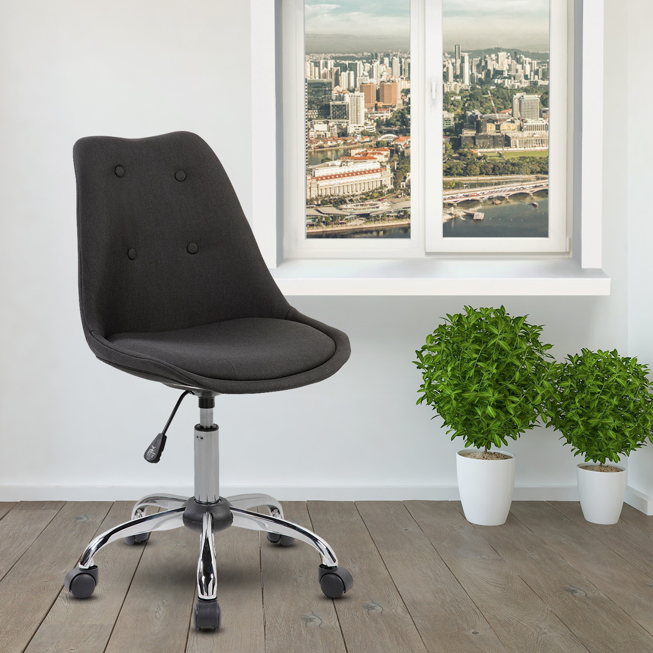 Techni Mobili Armless Desk Chair in Black