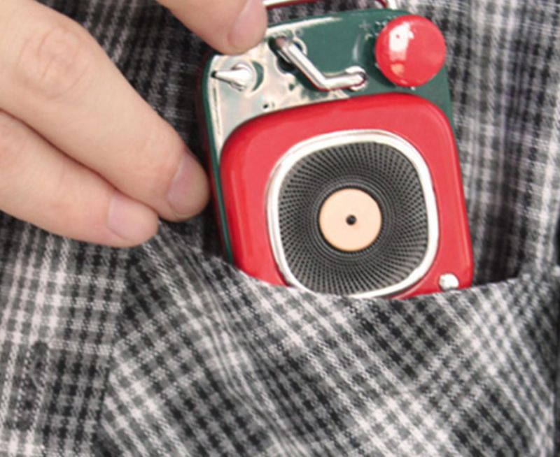 Select Mall Creative Wireless Bluetooth Speaker Mini Portable Retro Small Sound Suitable for Outdoor-Red