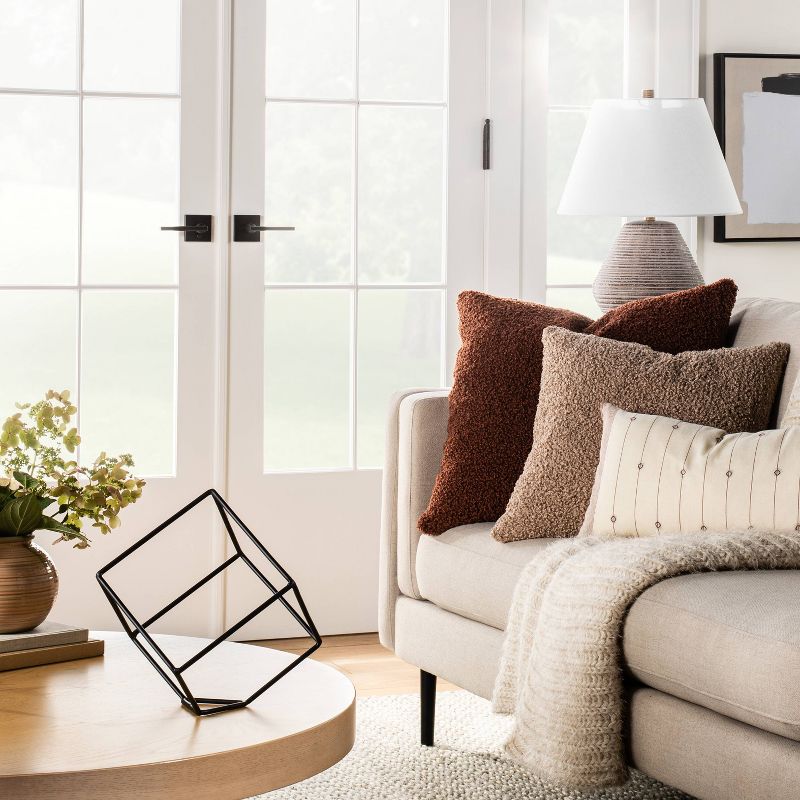 10.6" x 11.5" Decorative Metal Cube Black - Threshold™ designed with Studio McGee