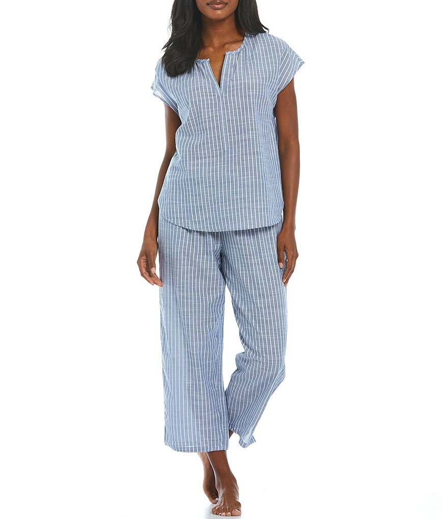 Nottibianche Striped Cap Sleeve Coordinating Dobby Sleep Top