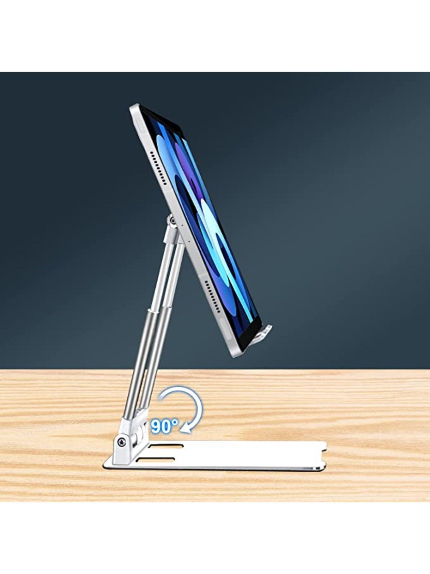 GRIPP Trivot Universal Aluminium Multi-Angle Adjustable Table Top Mobile/Tablet Holder Stand, White