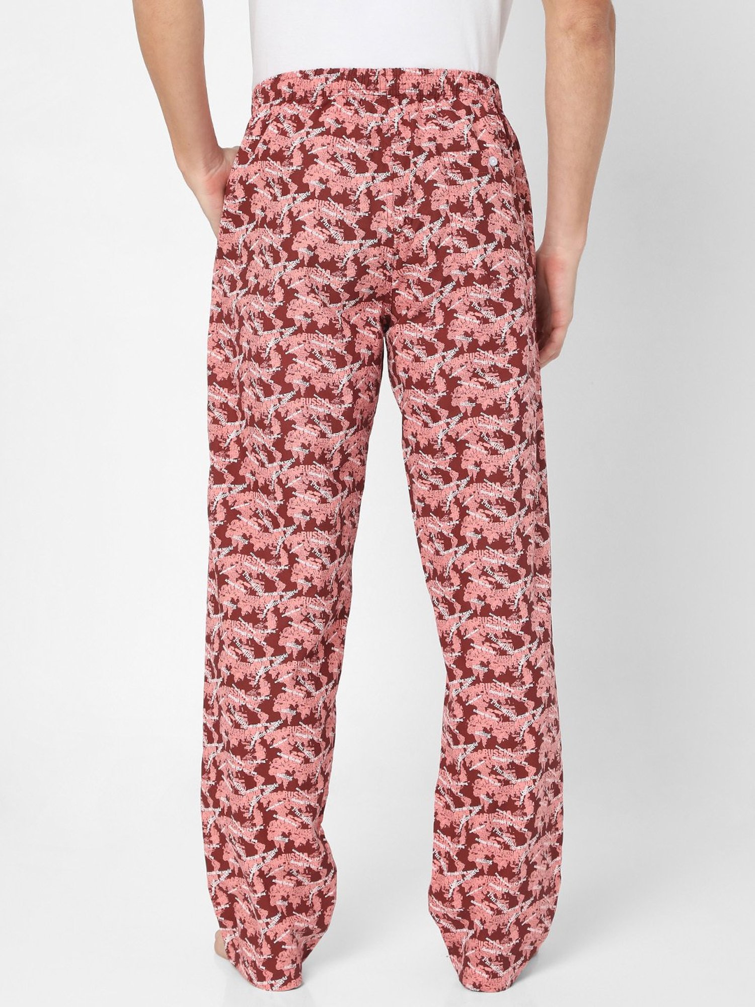 UnderJeans by Spykar Red Printed Pyjamas