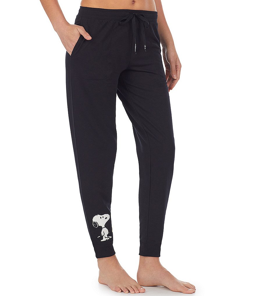 Peanuts Snoopy & Woodstock Appliqued French Terry Coordinating Jogger Sleep Pants