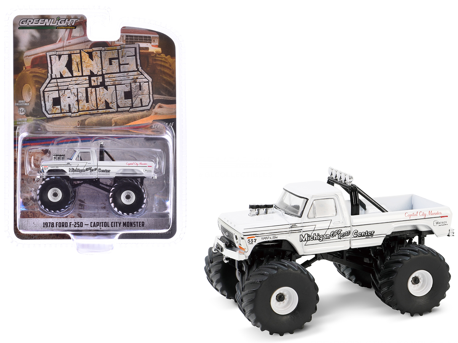 1992 Ford F-250 Monster Truck Yellow "Liquidator" "Kings of Crunch" Series 12 1/64 Diecast Model Car by Greenlight