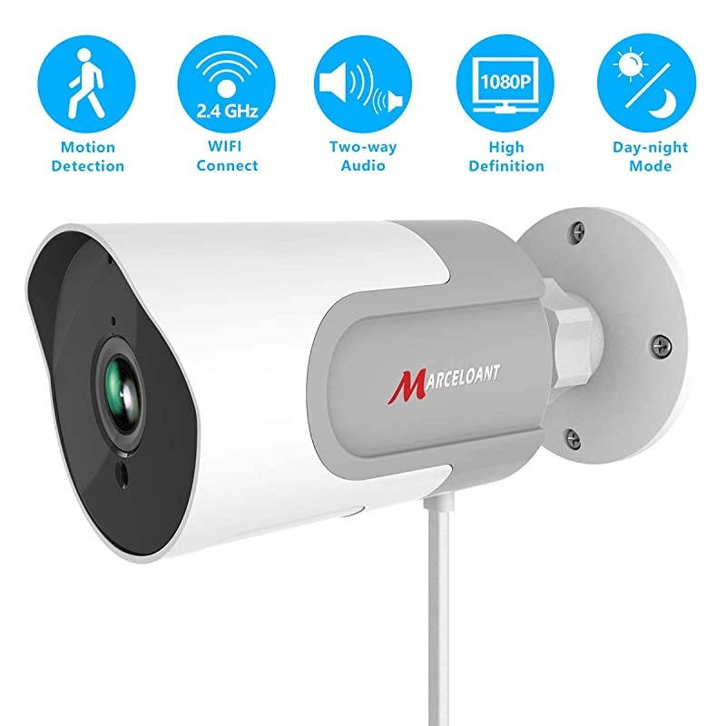 Outdoor Security Camera,  1080P Wireless WiFi Netvue Camera Home Surveillance Bullet Camera, IP66 Waterproof, Support 2 Way Audio Talk, Night Vision, Motion Detection, Cloud Storage Service