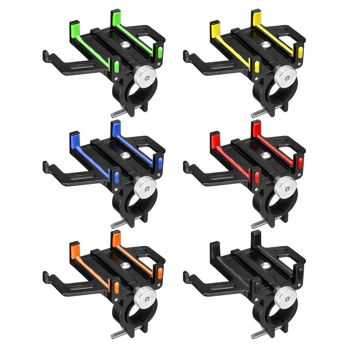 Aluminum Alloy Bike Motorcycle Handlebar Phone Holder For Smart Phone For iPhone for  Samsung Yellow