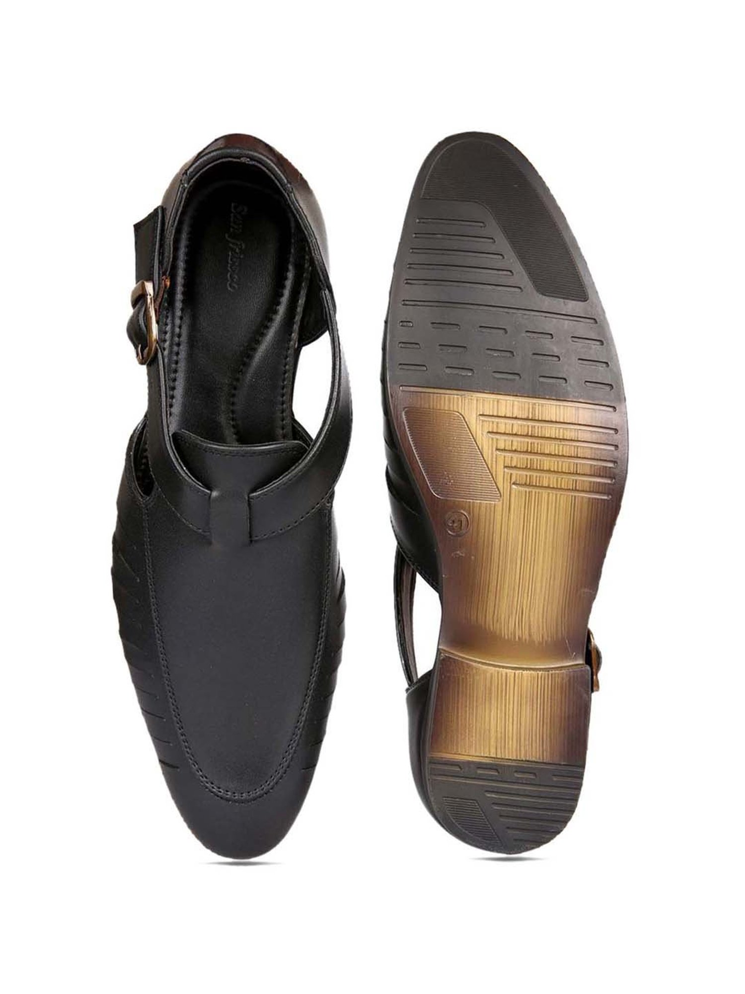 San Frissco Men's Obsidian Black Fisherman Sandals