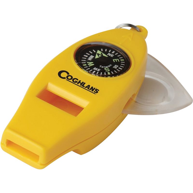 Coghlan's Four Function Whistle for Kids Camp Thermometer, Magnifier, Compass