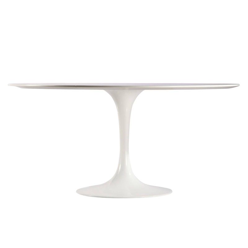 60" Grant Contemporary Wood Top Dining Table White - Poly and Bark