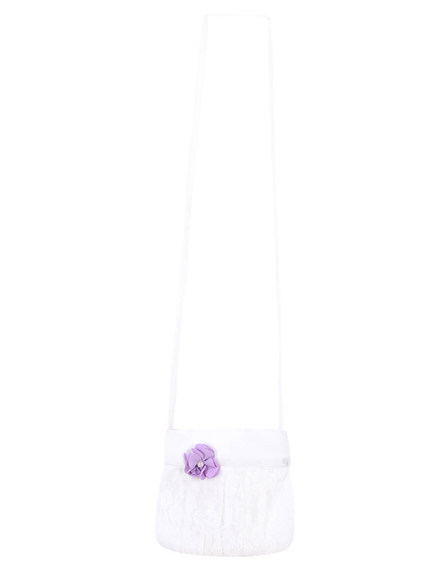 Cutecumber Kids Lilac Striped Dress with Sling Bag