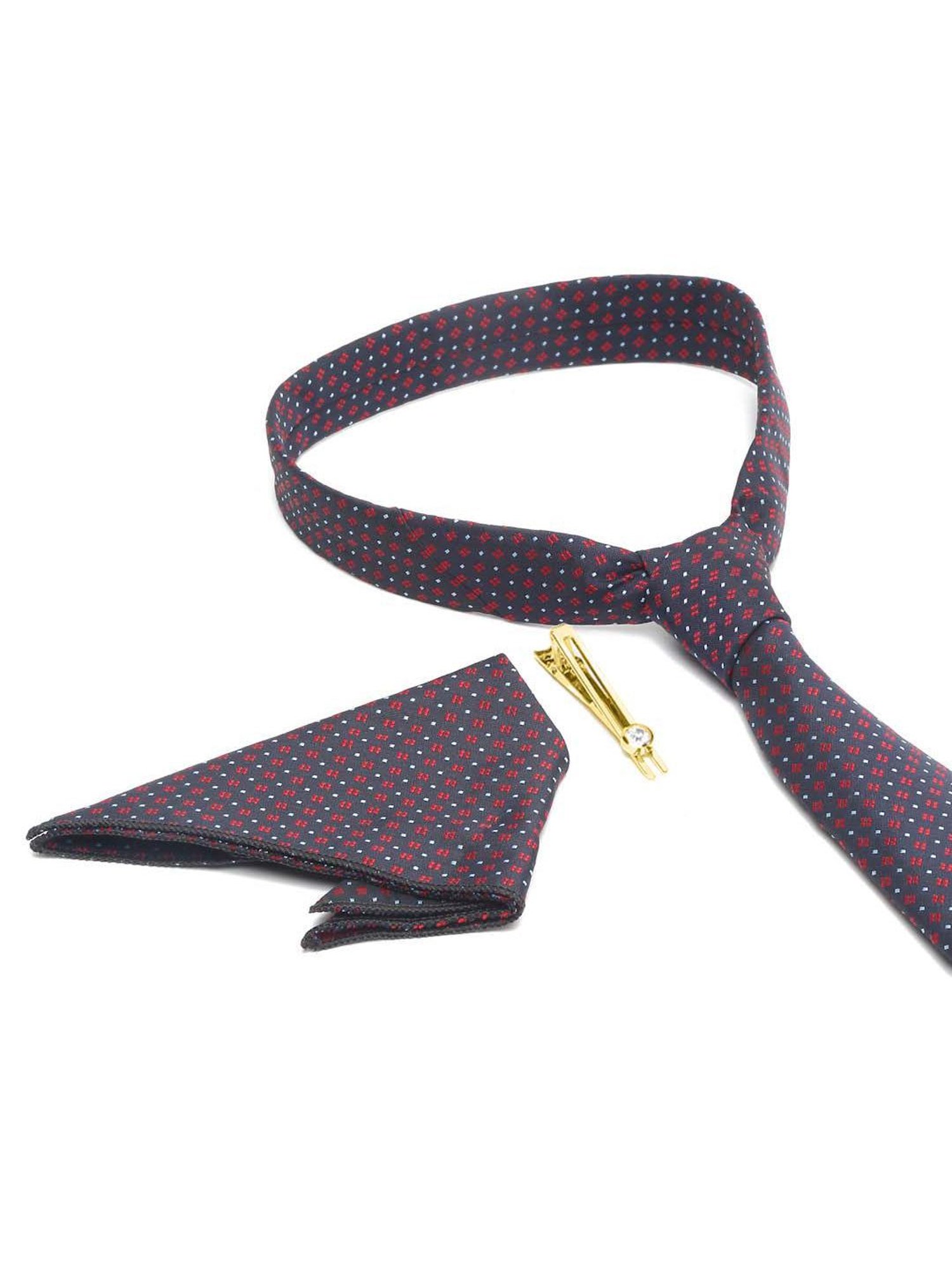 Louis Stitch Navy Embroidered Necktie Gift Set - Set of 3