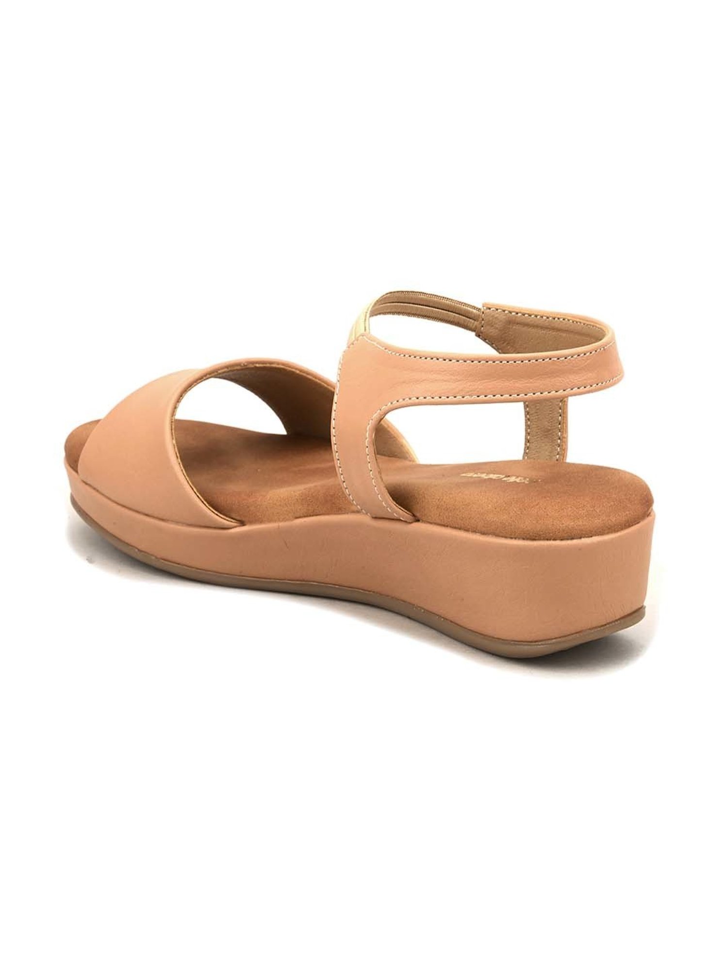 Pelle Albero Women's Beige Ankle Strap Wedges