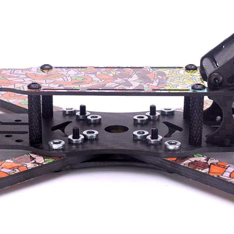 235mm FPV Racing Drone Frame 5 Inch Carbon Fiber Quadcopter Frame Kit 4mm Removable FPV Frame Arms with 20cm Lipo Battery Strap