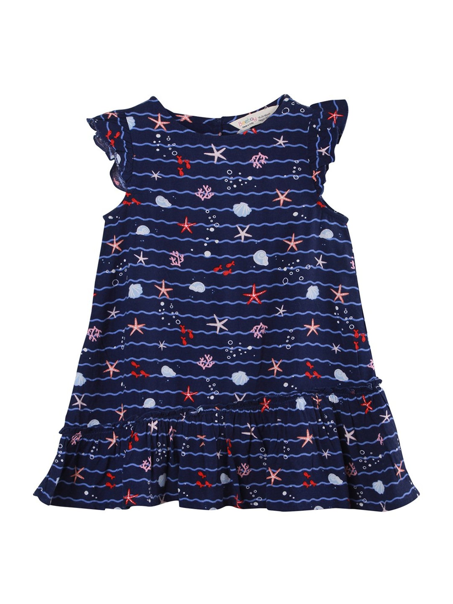 Beebay Kids Navy Printed Dress