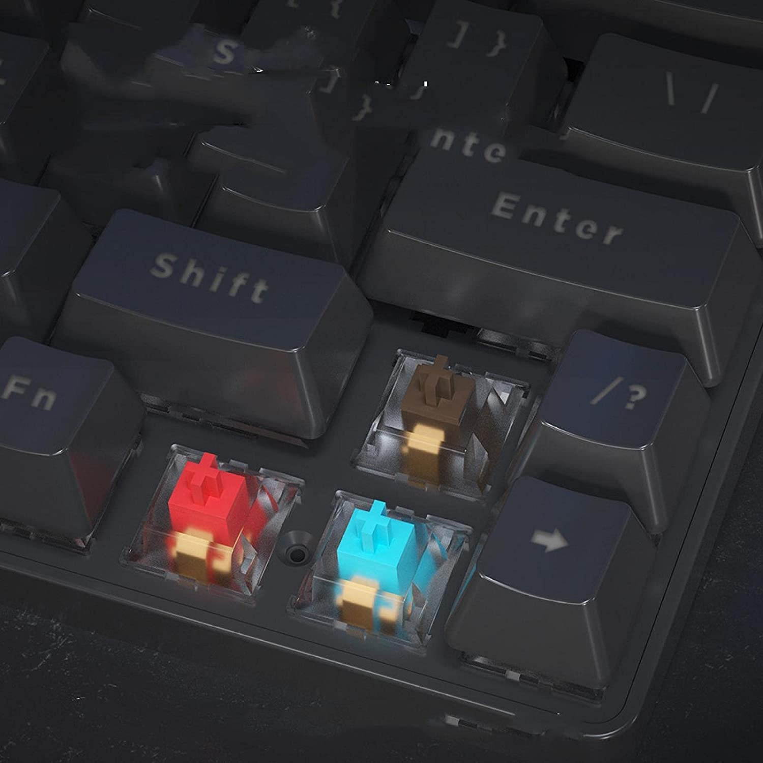 N/A  Bluetooth 5.0 Wireless Mechanical Keyboard Type-C Gaming Keyboard Gateron Switch RGB 63 Key Brown-Black Switch Black