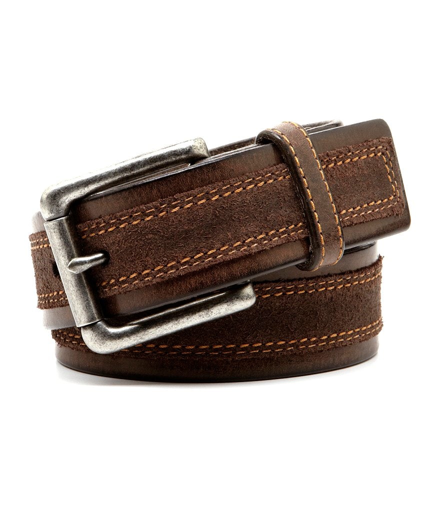 Johnston & Murphy Distressed Overlay Belt