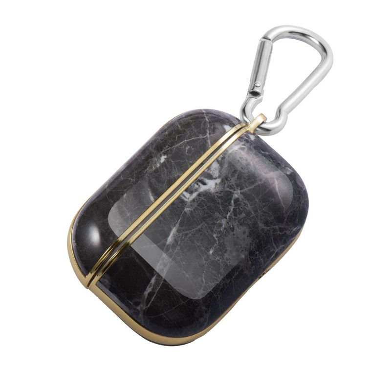 Insten Marble Case with Laser Gold For AirPods Pro, Glossy Soft TPU Skin Cover (Support Wireless Charging) Gray