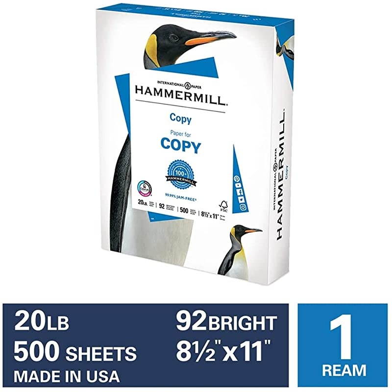 20lb Copy Paper 85 x 11 1 Ream 500 Total Sheets Made in USA Sustainably Sourced From American Family Tree Farms 92 Bright Acid Free Economical Multipurpose Printer Paper 150010R