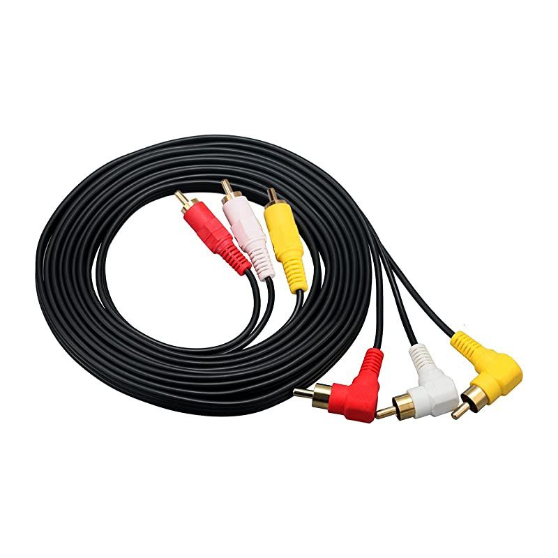RCA Cable15FT Premium Gold Plated 90 Degree Right Angle RCA AudioVideo Cable Male to Male Composite Video Audio AV AV Cable